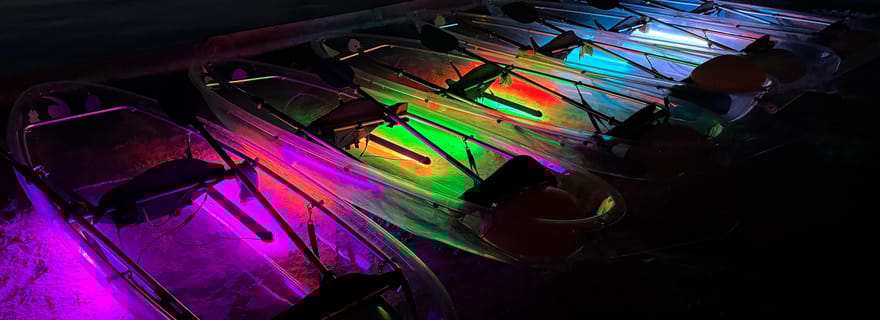 Rab : Aventures nocturnes kayaks transparents illuminés