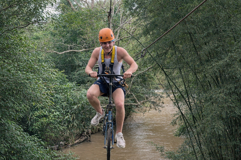Chiang Mai: Jungle Zipline, River Bamboo Raft with Pickup