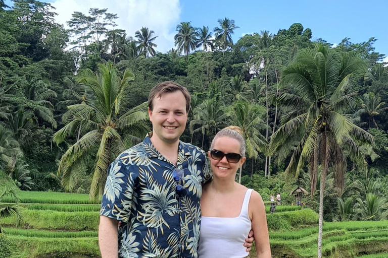 乌布猴林、梯田、秋千、寺庙和瀑布乌布猴林、水稻梯田、秋千、寺庙和瀑布