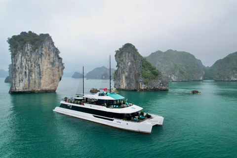 Hanoi:Halong Catamaran 5* Day Cruise,champoline,water slide Without Transfer Service