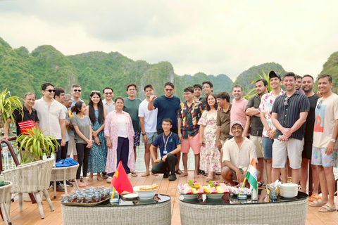 Hanoi/Cat Ba: Lan Ha Bay Day Cruise with Dark & Bright Caves Day Trip Cruise Pick up & Drop Off From Cat Ba Town