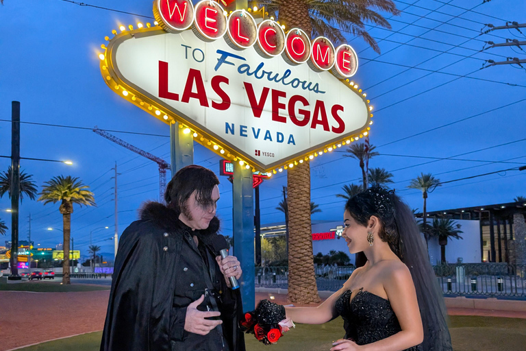 Las Vegas: Goth Wedding or Vow Renewal at Vegas Sign, Photos