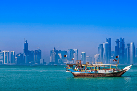 Doha: Sunset Dhow Boat Cruise with Skyline Views Dhow Boat From Meeting Point