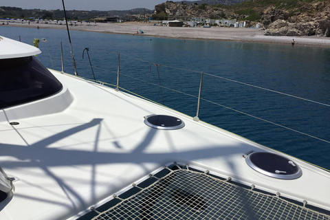 Rhodes: Sailing Catamaran Day Cruise with food and drinks Rhodes: Catamaran Full Day Cruise with food and drinks