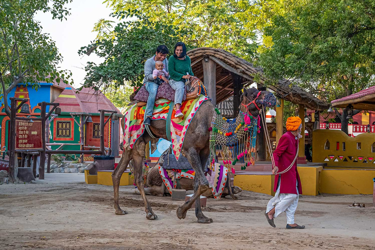 Jaipur: Cultural Evening Tour with Dinner at Chokhi Dhani Private Tour with Car, Driver and Tour Guide