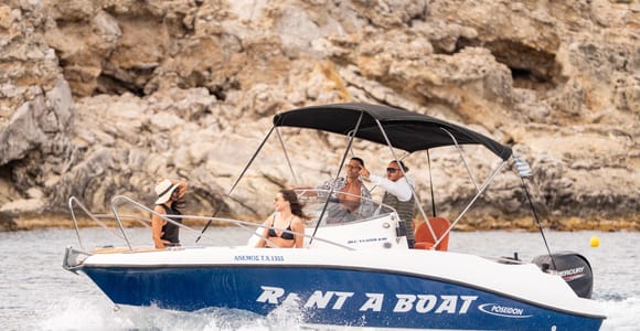 Rhodes:Private Skippered Speedboat Cruise to Anthony Quinn