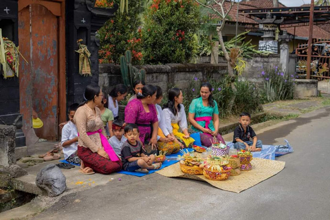 Ubud: Discesa in bicicletta con vulcano, terrazze di riso e pasto