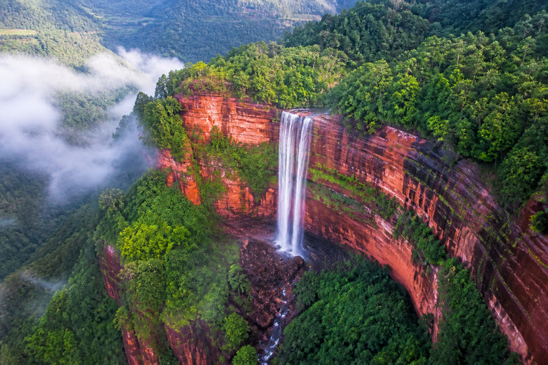 Guizhou: Chishui Danxia Scenic Area Tickets Chishui Waterfall: Shuttle + Elevator + Dome Cinema