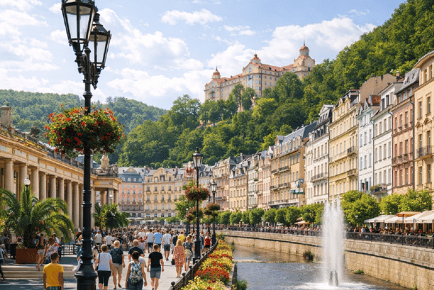 Praga: visita a Karlovy Vary y al castillo de Karlštejn