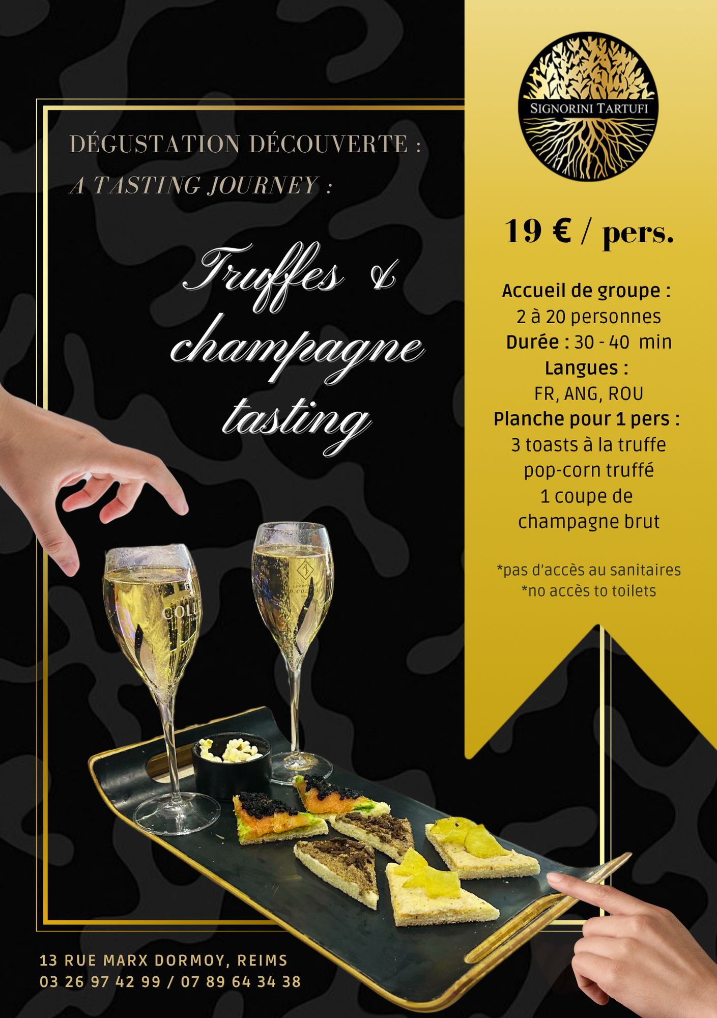 Entdecken Sie die Kombination „Trüffel & Champagner“ in Reims (30 Min.)