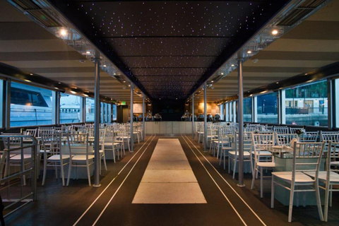 Cena en crucero de lujo en dhow por el puerto deportivo de Dubai (catamarán)