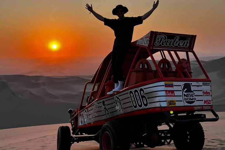 From Ica: Sandboarding in the Ica desert at sunset