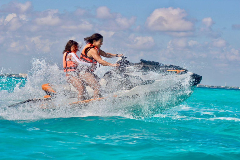 90 Minutes Cancún Jet Ski Adventure: Sea, Lagoon & Mangroves Ride Together – Shared Jet Ski (Book in Pairs)