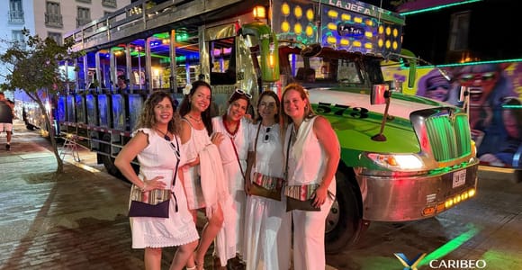 Chiva Rumbera Cartagena Night Party Bus Tour with Music & City Highlights