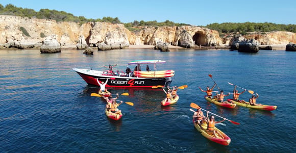 Portimão: Benagil Caves Speedboat and Kayak Guided Tour