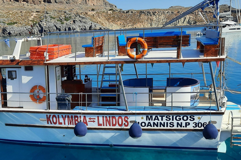 Kolymbia to Lindos:Boat Cruise with Swims & Free Time Lindos