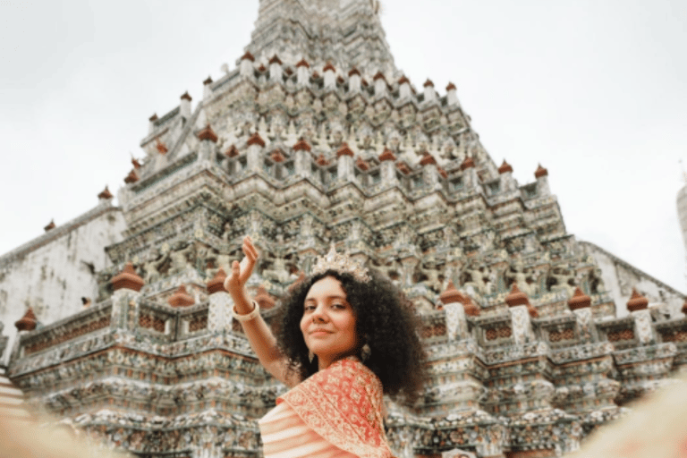 Thai Costume Photoshoot Wat Arun/Wat Pho Option & Boat Trip 1Day ThaiCostume+2hr photographer Wat Arun+Wat Pho+Boat Trip