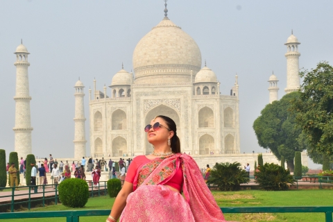 Desde Delhi: Visita al Taj Mahal al Atardecer y Tour por AgraCoche con conductor, Guía, Entrada a Monumentos y Almuerzo