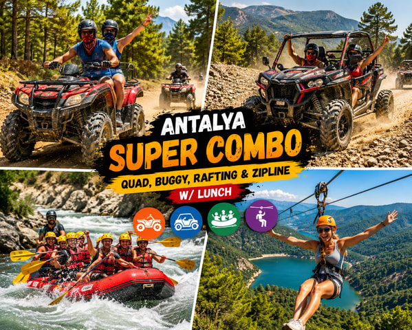 Antalya: Super Combo Quad, Buggy, Rafting & Zipline w/Lunch