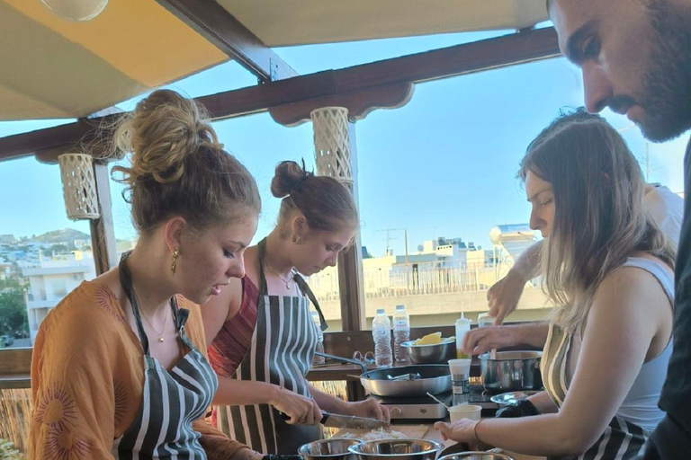 Cooking Class & Dinner at a Roof Garden in Athens