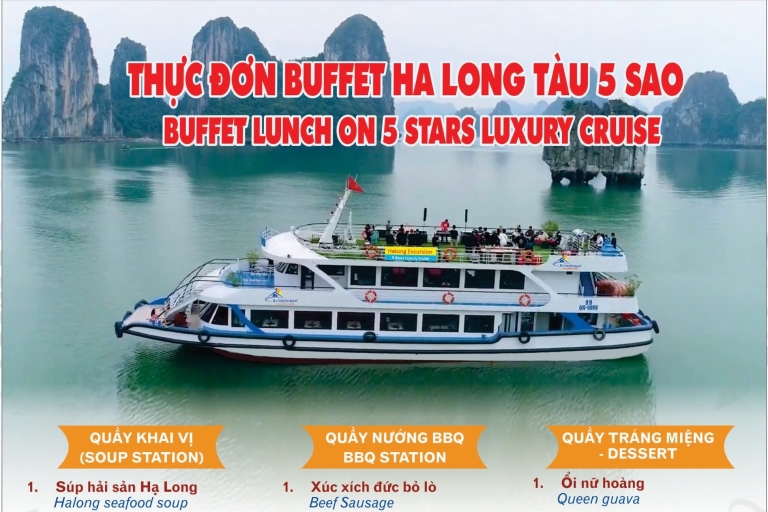 BAHÍA DE HA LONG: excursión de 1 día desde Ninh Binh (crucero de lujo)Desde Ninh Binh Bahía de Ha Long 1 día (CRUCERO DE LUJO)