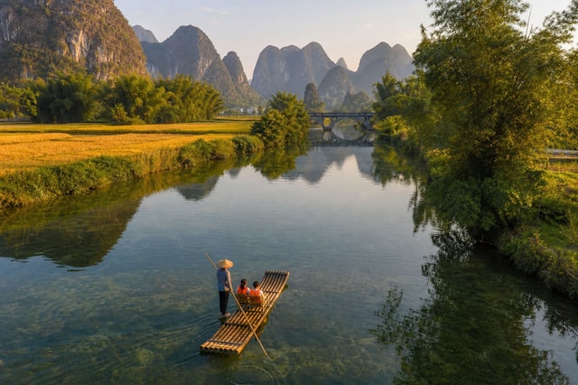 YangShuo: Yulong River Bamboo Raft Ticket with Route Options
