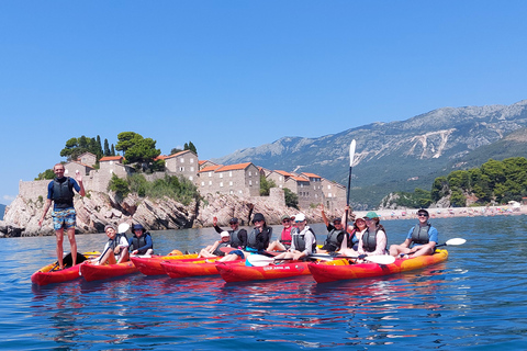 Budva: Kajaktour vom Strand Becici zur Insel Sveti Stefan