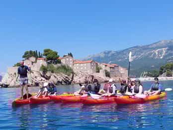 Budva : Excursion en kayak de la plage de Becici à l'île de Sveti Stefan