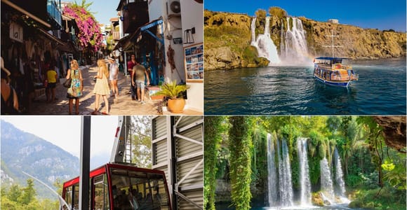 Antalya: Old City Tour w/Boat Trip, Cable Car & Waterfalls