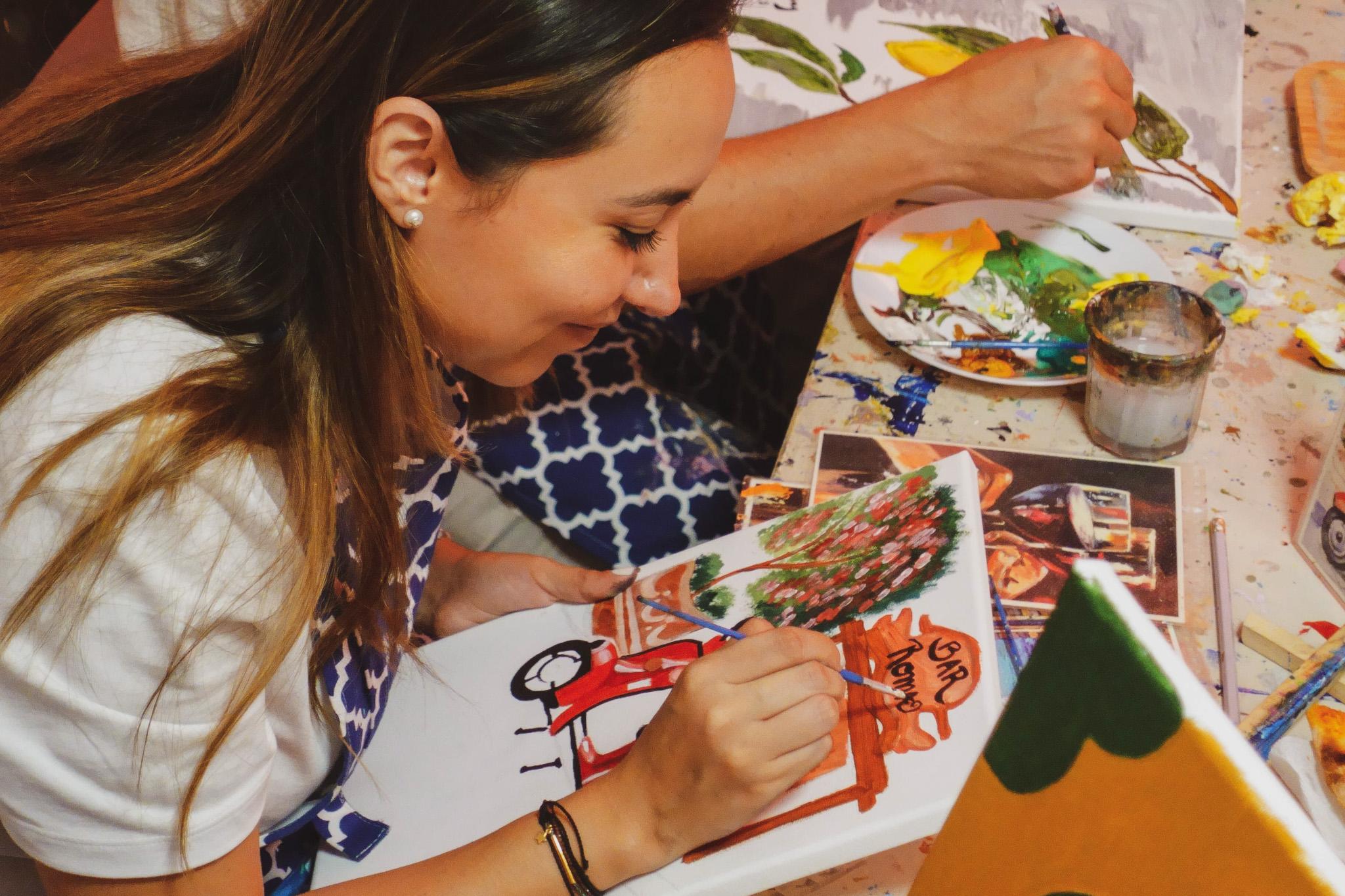 Rom: Beschwipster Malkurs mit feinem Wein und Kunst