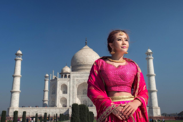 Tour privato del Taj Mahal e del Forte di Agra in auto da JaipurAuto + Guida + Ingresso + Pranzo