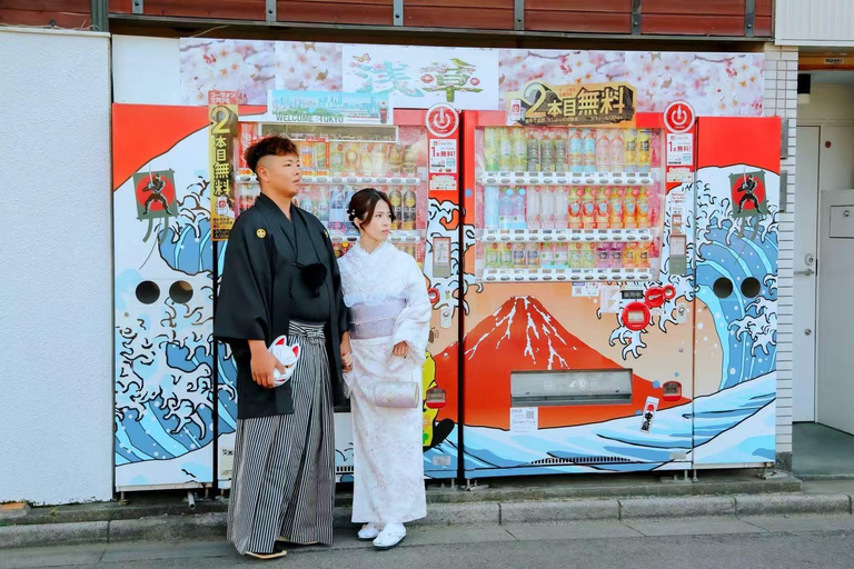 Tokyo Asakusa: Kimono Rental with Hair & Optional Photos Standerd Kimono Rental ➕café break（one drink)