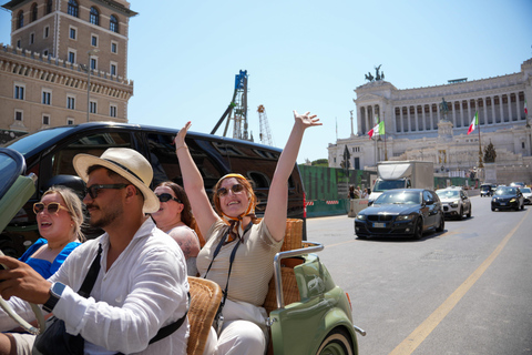 Timeless Rome: A Journey in Fiat 500 or Convertible Fiat 500 Shared Vintage Convertible Fiat 500 experience