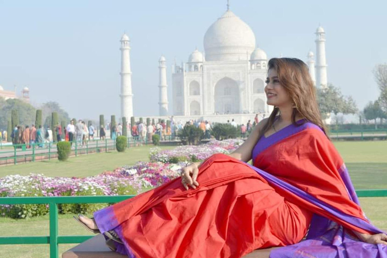 De Délhi: Tour guiado pelo nascer do sol do Taj Mahal e pelo Forte de AgraTour particular com carro e motorista, somente com guia