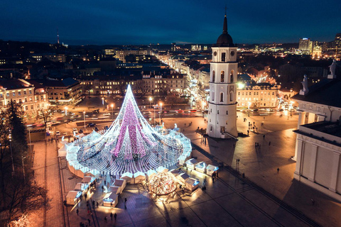 Visite pied à Vilnius pendant la période de Noël