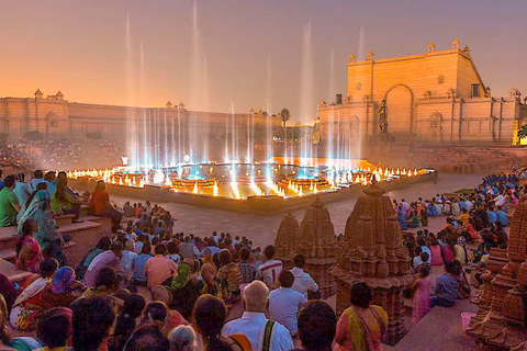 Delhi: Akshardham Temple Tour with Water & Light Show by Car Akshardham Water & Light Show with Old Delhi Tour