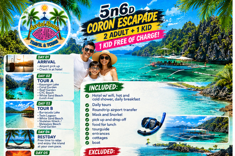 Coron: 6-Day Guided Tour with Hotel, Breakfast, and Tours