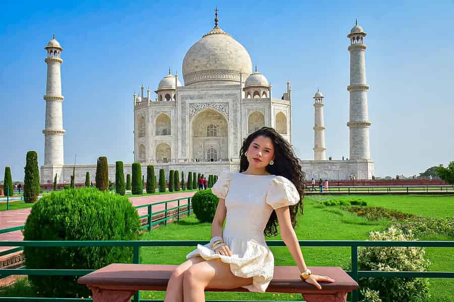 Ab Delhi: Tagestour zum Taj Mahal und nach Agra mit 5-Sterne-Mittagessen im Hilton. Foto: GetYourGuide Ab Delhi: Tagestour zum Taj Mahal und nach Agra mit 5-Sterne-Mittagessen im Hilton. Foto: GetYourGuide