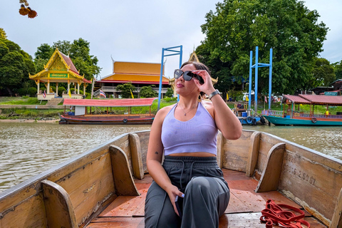 Pattaya : Excursion d&#039;une journée à Ayutthaya avec visite privée à bord d&#039;une longue queue