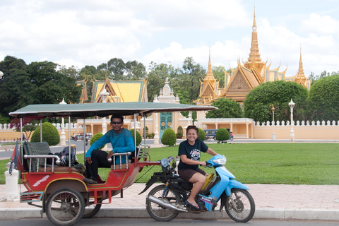 Cruzeiro em vilarejo flutuante no lago Tonle Sap e passeio de comida de rua