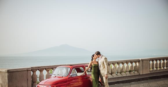 Sorrento Küste Paare Foto Tour von Vintage Fiat 500