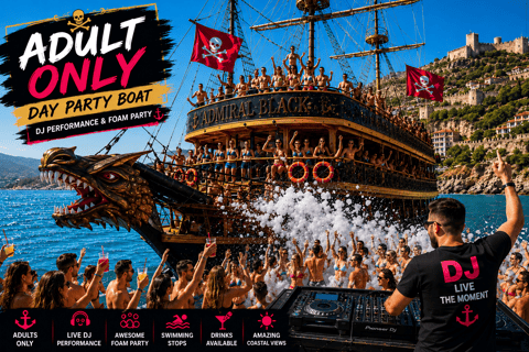 Alanya: Adults-Only Pirate Boat Party with DJ and Foam Party Meeting Point