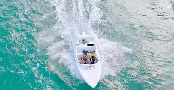 Cancun: Adults Drive a Speedboat on a Jungle Lagoon Tour