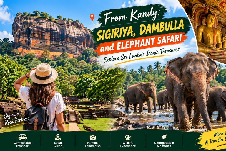 From Kandy: Sigiriya, Dambulla and Elephant Safari