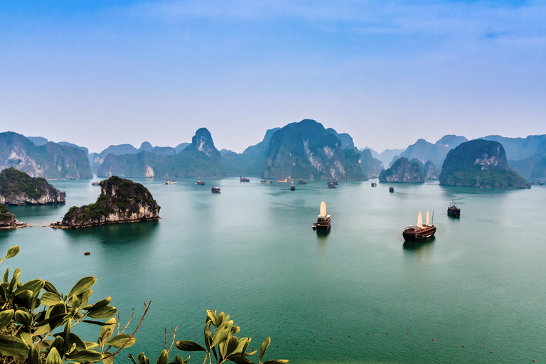 Desde Hanói: barco de lujo día completo por bahía de Halong