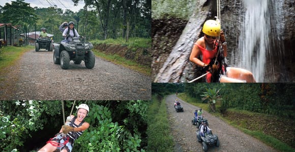 Canyoning with ATV 4x4 on waterfalls near La Fortuna