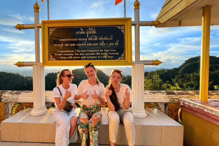 Krabi : Visite du temple de la grotte du tigre au coucher du soleil