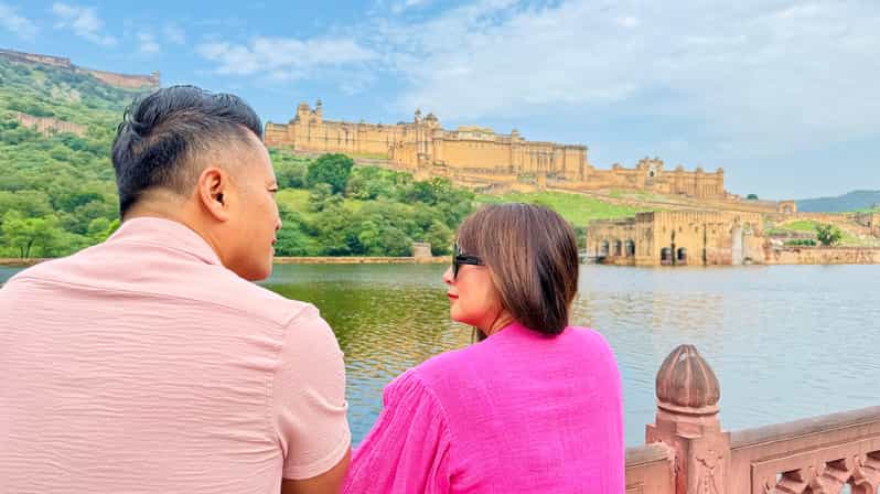Amer Fort, Jal Mahal en Stepwell: privé halvedagtour in Jaipur