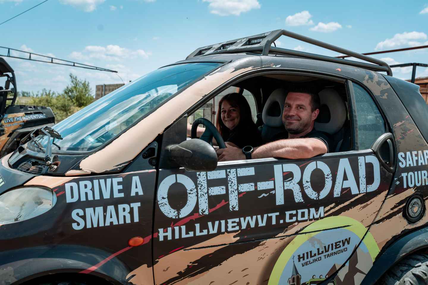 Drive an off-road jeep Daihatsu or Smart for Two