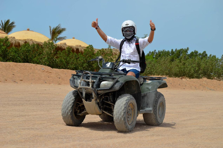 Hurghada: Quad Bike, Buggy, Jeep Safari, Camel Ride &amp; Dinnerpickup from hotels inside hurghada